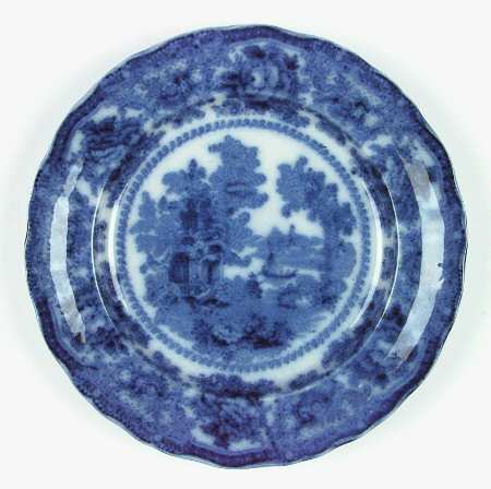 Fairy Villas (Flow Blue, Center Scene) Luncheon Plate