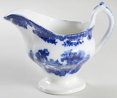 Fairy Villas (Flow Blue, Center Scene) Gravy Boat
