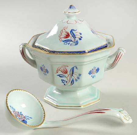 Georgian Sauce Boat & Lid with Ladle