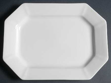 Hexagon White 12" Oval Serving Platter