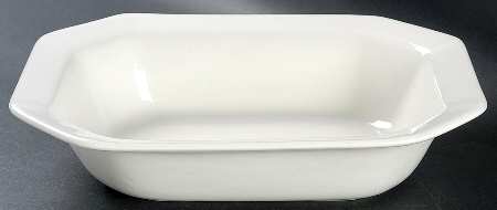Hexagon White 9" Oval Vegetable Bowl