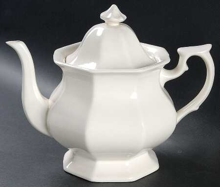 Hexagon White Teapot & Lid