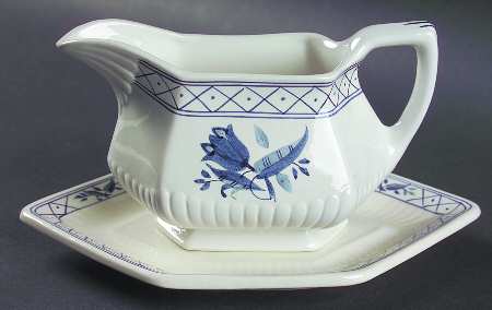 Hollandia Blue Gravy Boat & Underplate/Relish