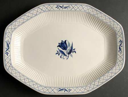 Hollandia Blue 15" Oval Serving Platter
