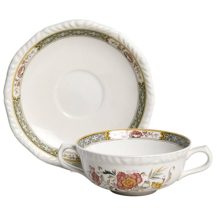 Jeddo Flat Cream Soup Bowl & Saucer Set