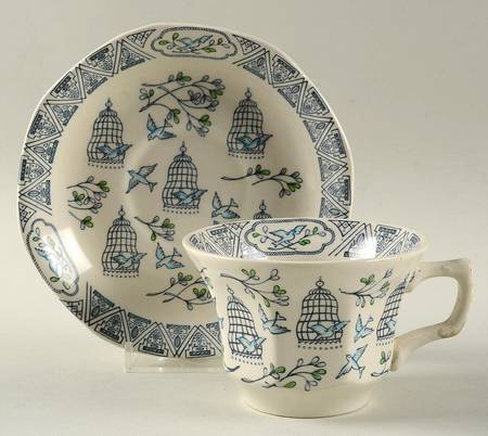 Khayyam Rubaiyat Flat Cup & Saucer Set