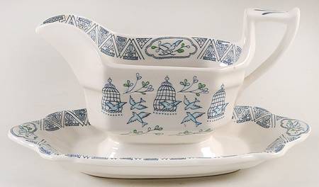 Khayyam Rubaiyat Gravy Boat with Attached Underplate
