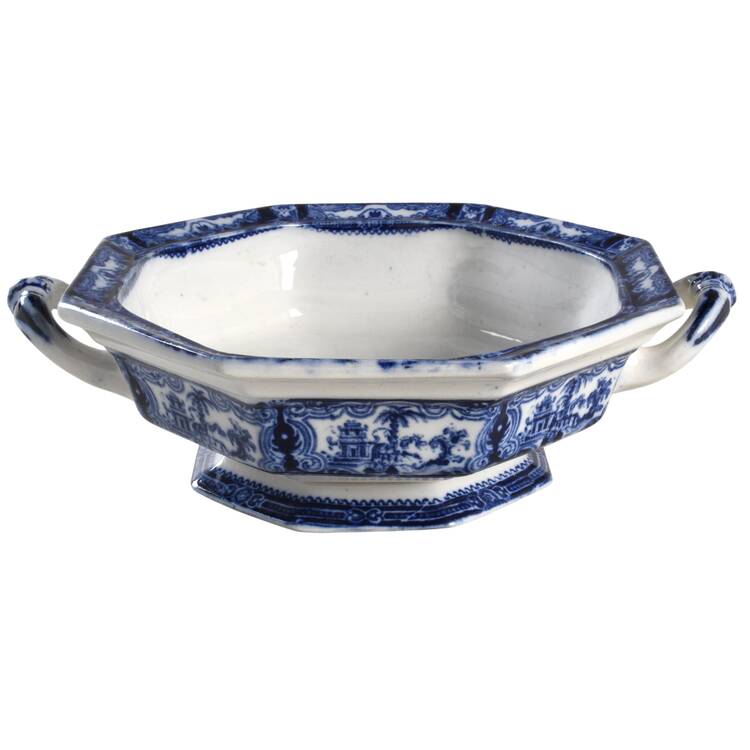 Kyber (Flow Blue, No Trim) Round Vegetable No Lid
