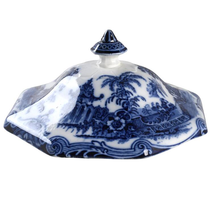 Kyber (Flow Blue, No Trim) Lid for Round Vegetable