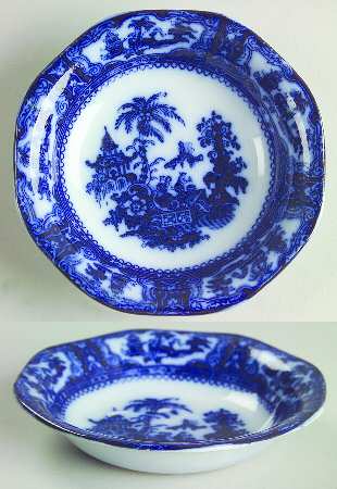 Kyber (Flow Blue, No Trim) Fruit/Dessert (Sauce) Bowl