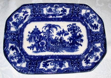 Kyber (Flow Blue, No Trim) 7" Oval Serving Platter