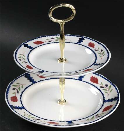 Lancaster 2 Tiered Serving Tray (Dinner & Salad Plate)
