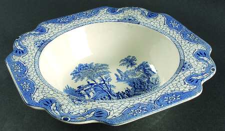 Landscape (Blue & White) 10" Round Vegetable Bowl