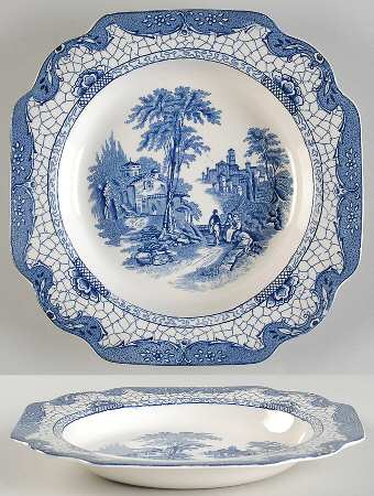 Landscape (Blue & White) Rim Soup Bowl