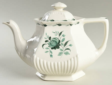 Lincoln (Green Vine on Rim) Teapot & Lid