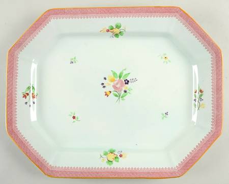 Lowestoft (Older Backstamp) 15" Oval Serving Platter by Adams China