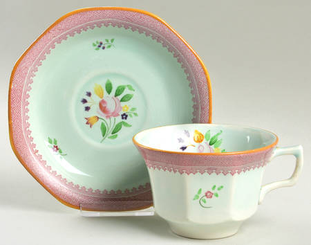 Lowestoft (Older Backstamp) Oversized Cup & Saucer Set