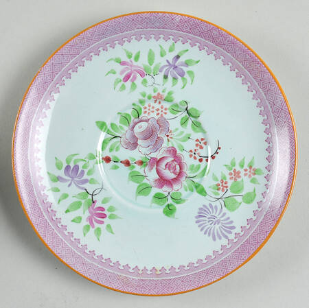 Lowestoft (Older Backstamp) Saucer for Flat Cream Soup Bowl