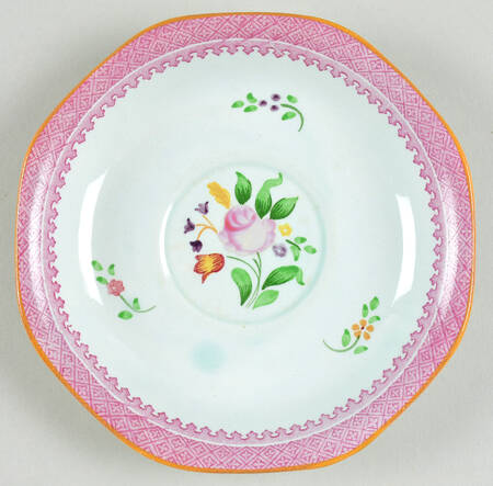 Lowestoft (Older Backstamp) Saucer for Flat Bouillon Cup