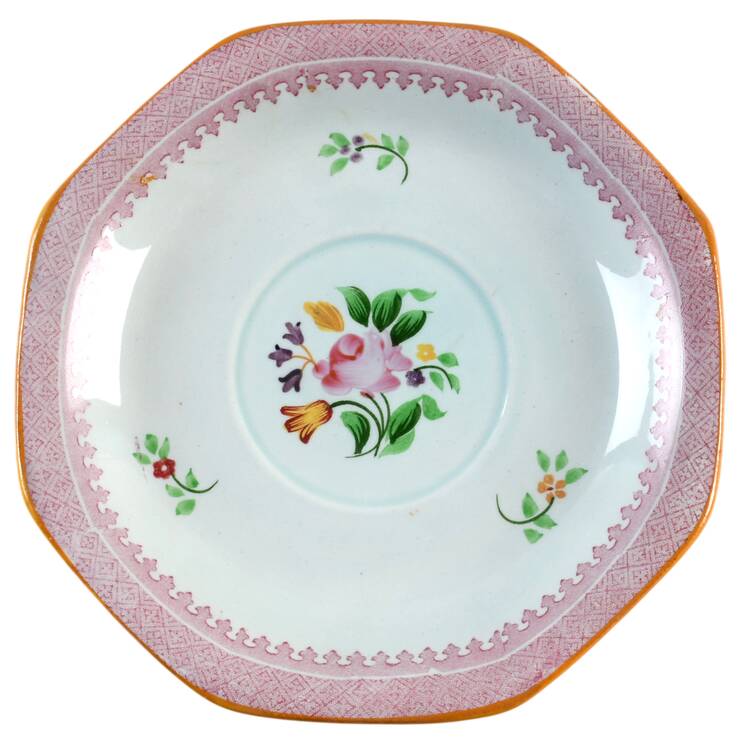 Lowestoft (Older Backstamp) Saucer for Flat Cream Soup Bowl