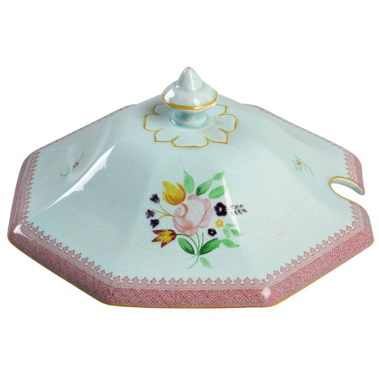 Lowestoft (Older Backstamp) Lid for Octagonal Tureen