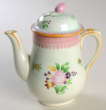 Lowestoft (Older Backstamp) Mini Teapot & Lid by Adams China