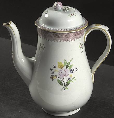 Lowestoft (Older Backstamp) Coffee Pot & Lid by Adams China