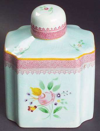 Lowestoft (Older Backstamp) Tea Caddy & Lid