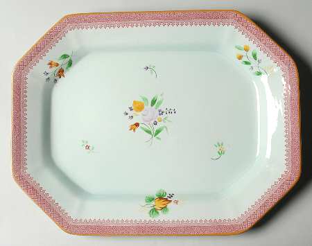 Lowestoft (Older Backstamp) 13" Oval Serving Platter
