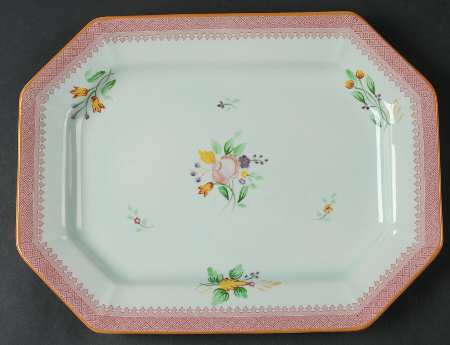 Lowestoft (Older Backstamp) 12" Oval Serving Platter by Adams China