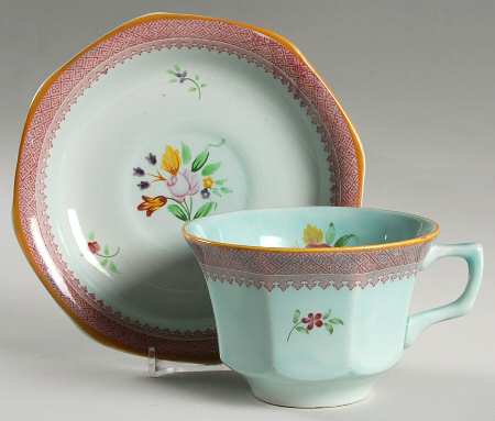 Lowestoft (Older Backstamp) Oversized Cup & Saucer Set
