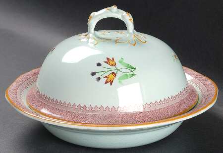 Lowestoft (Older Backstamp) Muffin Dish & Lid
