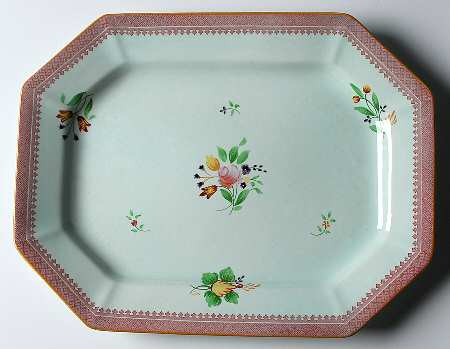 Lowestoft (Older Backstamp) 14" Oval Serving Platter