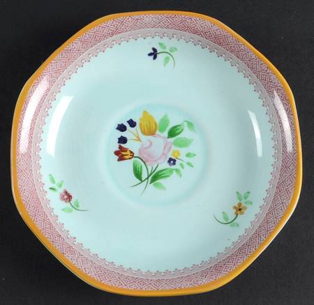 Lowestoft (Older Backstamp) Saucer for Flat Cup by Adams China