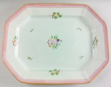 Lowestoft (Older Backstamp) 17" Oval Serving Platter