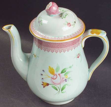 Lowestoft (Older Backstamp) Individual Coffee Pot & Lid