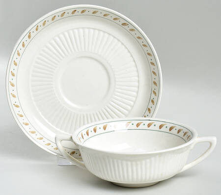 Madeleine Cream Soup Bowl & Saucer Set by Adams China