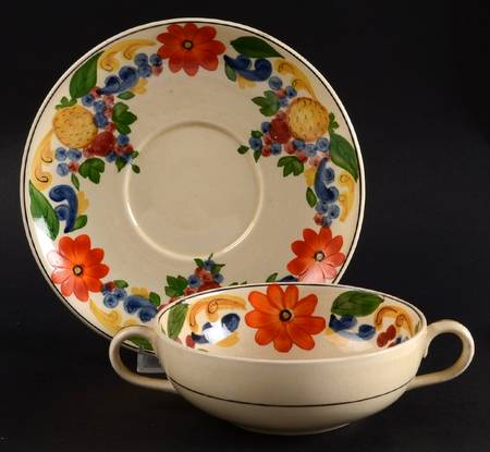 Maytime Flat Cream Soup Bowl & Saucer Set