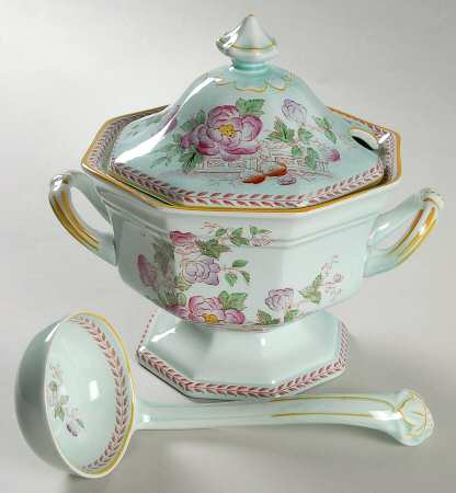 Metz Newer Backstamp Sauce Boat & Lid & Underplate & Ladle