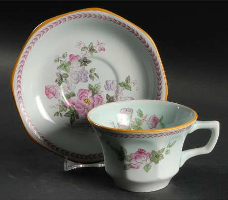 Metz Older Backstamp Flat Cup & Saucer Set