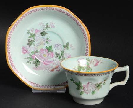 Metz Older Backstamp Flat Cup & Saucer Set