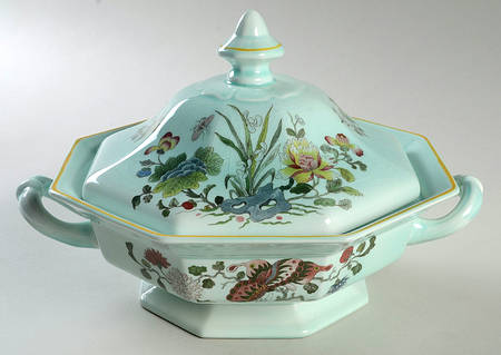 Ming Jade Octagonal Covered Vegetable