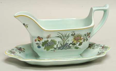 Ming Jade Gravy Boat with Attached Underplate