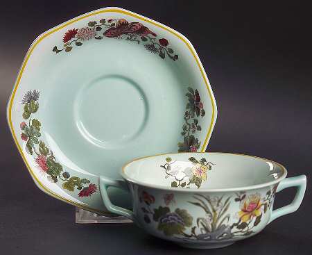 Ming Jade Flat Cream Soup Bowl & Saucer Set