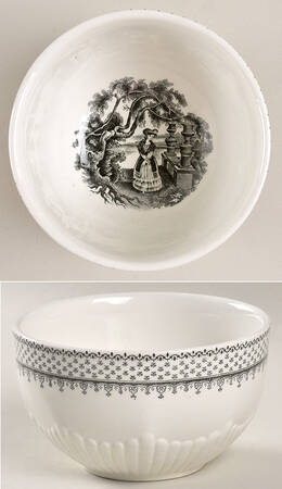 Minuet Black (Newer, Adams Bckstmp) Open Sugar Bowl