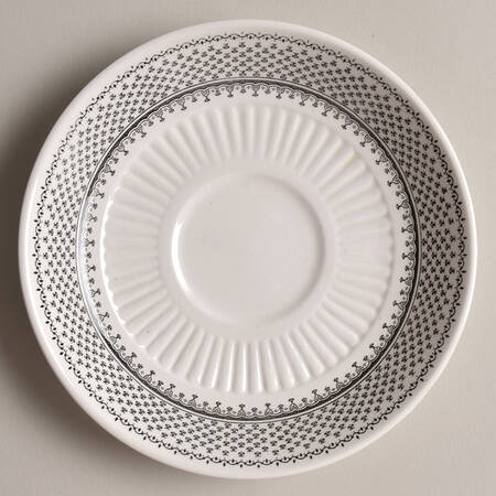 Minuet Black (Newer, Adams Bckstmp) Saucer for Flat Cup