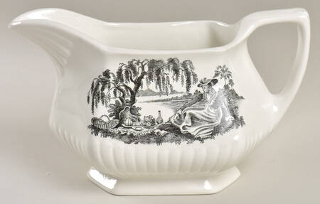 Minuet Black (Newer, Adams Bckstmp) Gravy Boat