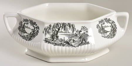 Minuet Black (Newer, Adams Bckstmp) Oval Vegetable No Lid