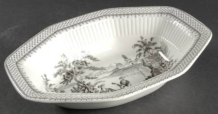 Minuet Black (Newer, Adams Bckstmp) 9" Oval Vegetable Bowl