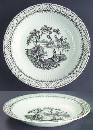 Minuet Black (Newer, Adams Bckstmp) Rim Soup Bowl